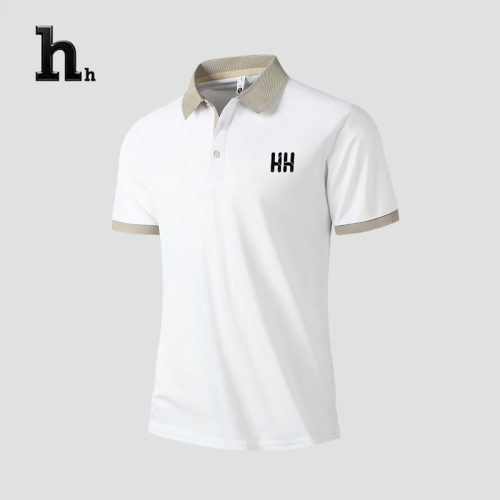 正品HHpolo衫男士2025夏季新款短袖t恤商务休闲撞色体恤上衣