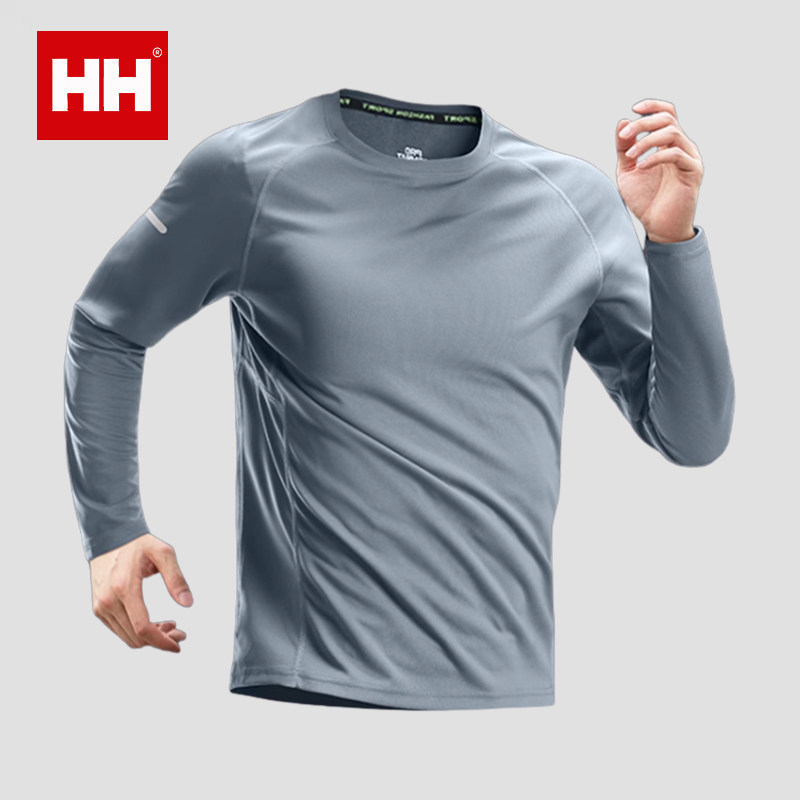 官方正品HH冰丝速干衣男秋季薄款长袖t恤宽松透气运动服跑步上衣