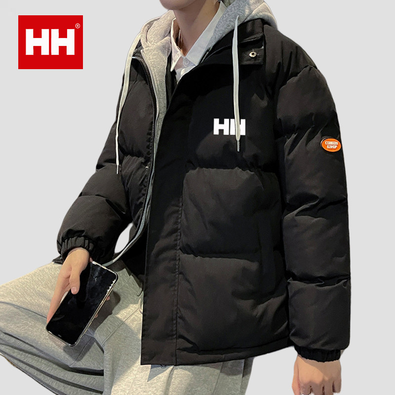 正品HH棉衣男士冬装秋冬季防风抗寒保暖宽松大码连帽棉服男装