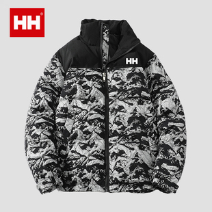 官方正品HH羽绒服男女冬季新款轻薄短款棉服大码高充绒量情侣棉袄