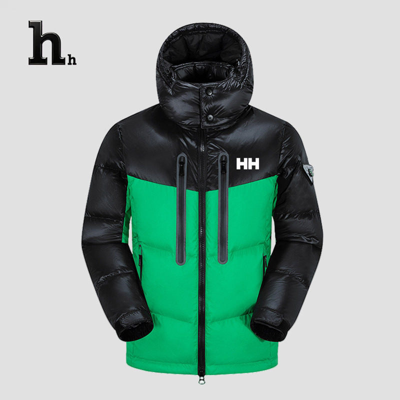 正品HH羽绒服男冬季2024新款加厚保暖短款面包服滑雪防寒外套