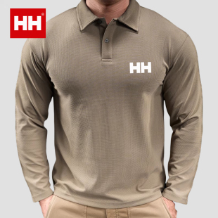 HH新款 运动休闲上衣跑步训练服秋冬季 官方正品 男士 翻领长袖 polo衫