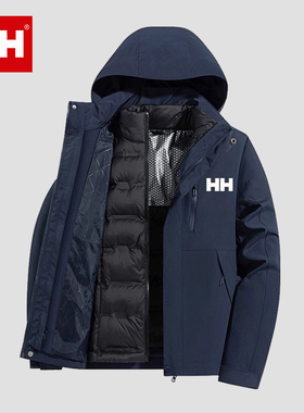 官方正品HH羽绒服男女2024新款冬季外套情侣滑雪服加厚保暖冲锋衣