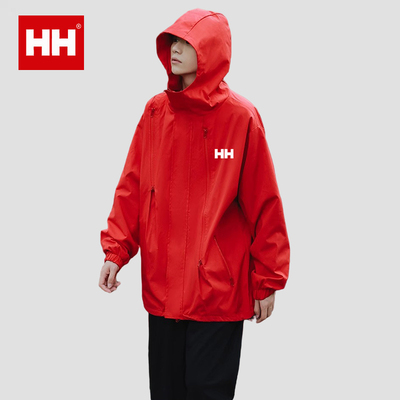 官方正品HH美式工装连帽冲锋衣外套男士春秋季多口袋夹克宽松上衣