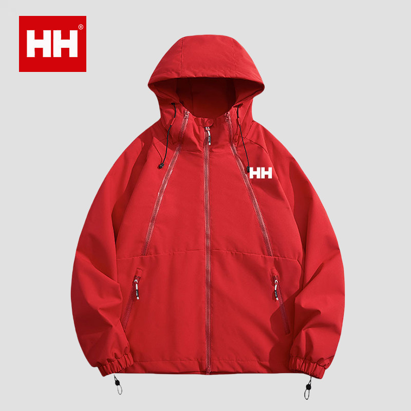 官方正品HH美式春秋冲锋衣男女同款外套休闲上衣服高级感连帽夹克