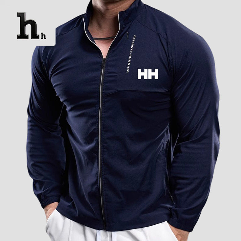 正品HH运动健身外套夹克男专用长袖秋冬速干紧身衣跑步训练服
