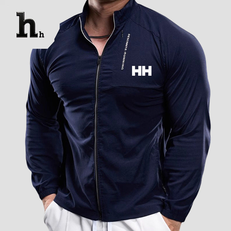 正品HH运动健身外套夹克男专用长袖秋冬速干紧身衣跑步训练服