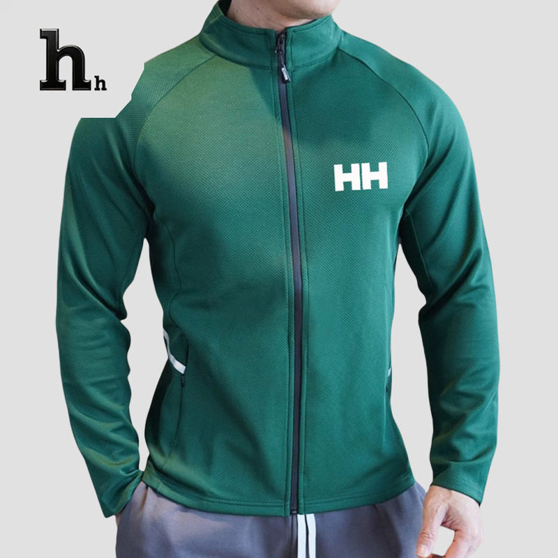 正品HH男士跑步运动服健身上衣秋季外套加厚高弹长袖紧身训练