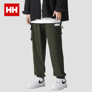 官方正品HH束脚工装裤男显瘦百搭运动休闲男大口袋裤子美式直筒裤