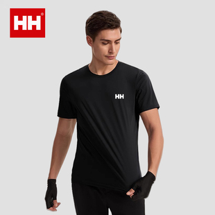 正品HH春夏新男款骑行徒步休闲训练运动舒适凉感透气短袖T恤