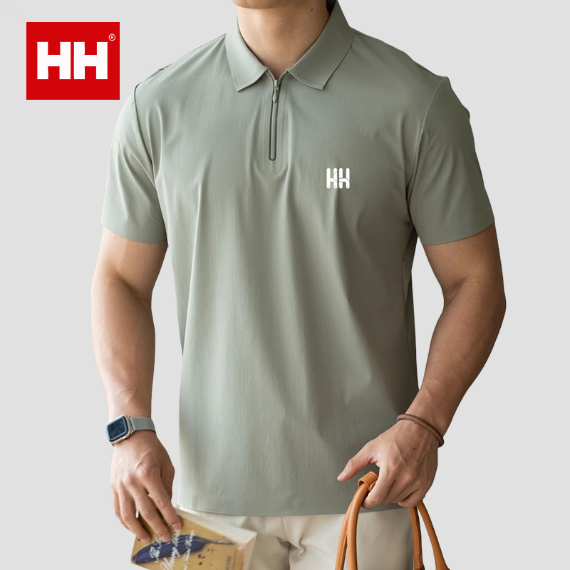 官方正品HH防晒抗菌速干短袖polo衫男夏透气防污无痕翻领运动上衣