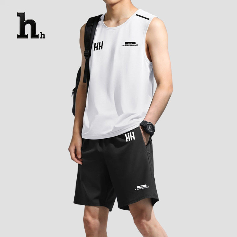 HH冰丝速干夏季男运动套装