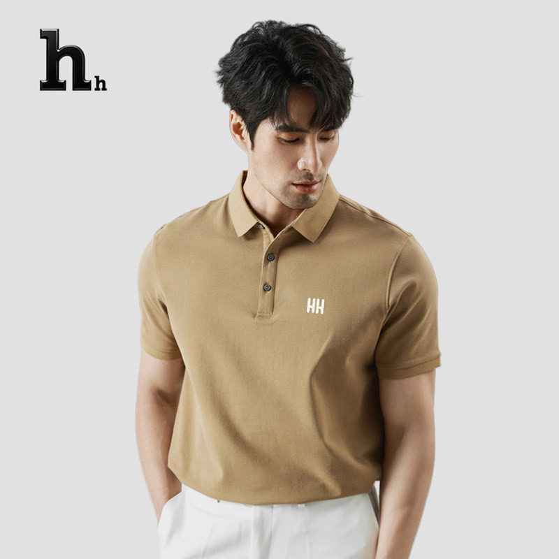 正品HH冰菠萝短袖男款polo衫商务休闲t恤字母印花透气半袖男