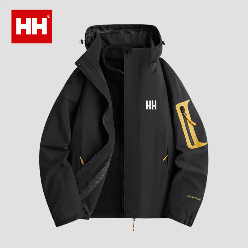 官方正品HH冲锋衣男女外套三合一可拆卸防风防水秋冬加绒登山服