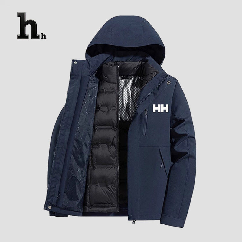 正品HH羽绒服男女2024新款冬季外套情侣滑雪服加厚保暖冲锋衣