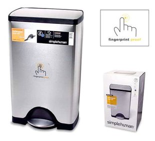 原装真品simplehuman长方形38升大型不锈钢脚踏式垃圾桶办公家用