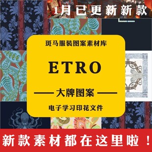 etro艾特罗手绘时尚 印花矢量图案素材大牌 人物字母花卉潮男女童装