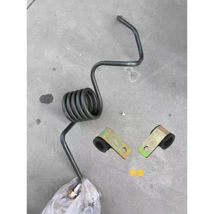 适配福田欧曼GTL打气泵钢管est空压机螺旋气管5圈etx制动钢管管夹