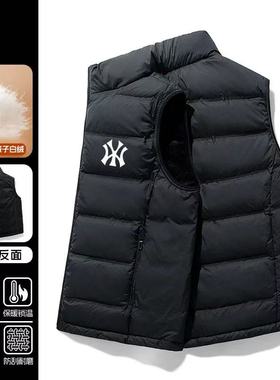 品牌2026年新款春秋季立领情侣双面穿羽绒马甲女透气羽绒服外套男