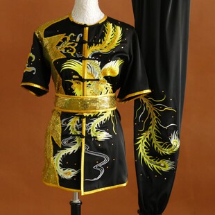 迎春武术服刺绣凤男女少年儿童练功服长拳南拳成人演出服团体比赛