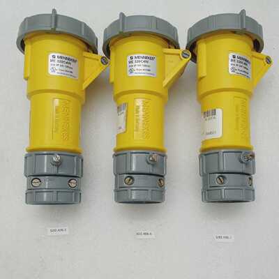 Mennekes ME 320C4W 2 Pole 3 Wire Plug 20A  Lot of 3