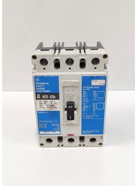 西屋 HFD3040V 3 POLE 40 AMP 600 伏 HFD65K CIRCUIT 断路器