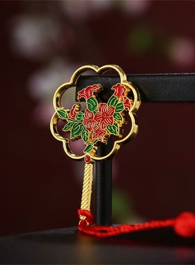 古风金属书签中国风古风流苏团扇精致中式扇子毕业老师送学生礼物