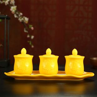 佛堂用品供水杯供奉陶瓷酒杯茶杯财神爷供奉仙家酒杯供佛水杯