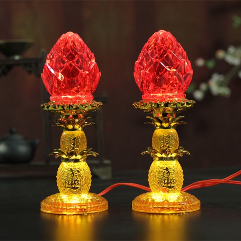 led佛灯神明拜神家用仙家拜拜烛台供佛财神长明灯灯灶灯莲花