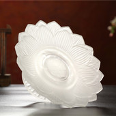 琉璃莲花果盘 供佛供盘果碟水果盘供盘贡品供果盘 家用供奉玻璃盘