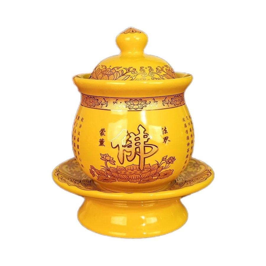 佛字心经供水杯供奉酒杯茶杯大悲水杯招财供财神莲花净水杯供神