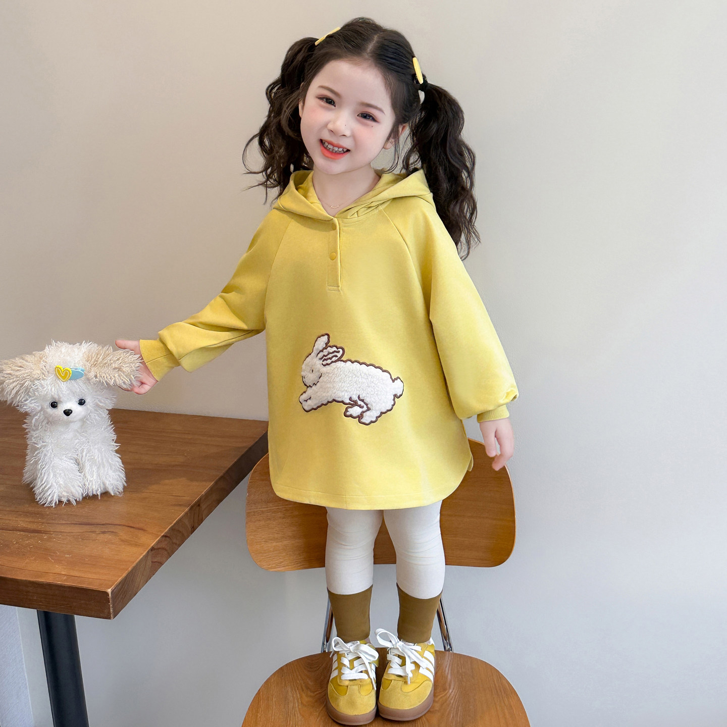 女童中长卫衣韩版套装女宝宝可爱两件套打底裤儿童洋气时髦衣服潮,童装/婴儿装/亲子装,套装,淘宝优惠券,粉丝福利购,淘宝优惠卷