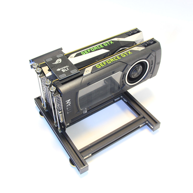 diy 双显卡支架 外置显卡固定 显卡底座 显卡延长线支架 可做sli