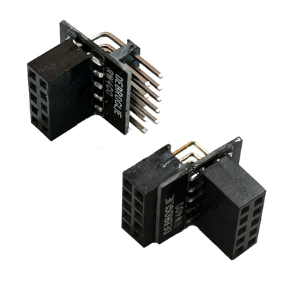 90度主板9针弯头开机跳线9P USB9针 HD AUDIO9针显卡防压转接头