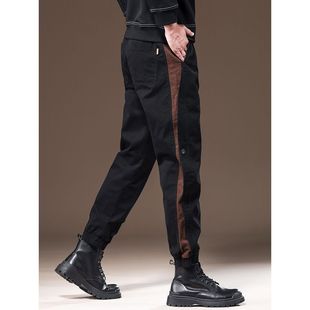 工装 黑色高端机能潮流炸街男裤 裤 秋冬季 子男锥形加绒休闲裤 美式