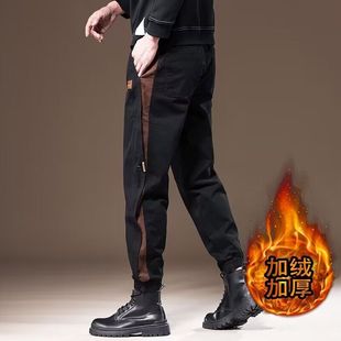 工装 黑色高端机能潮流炸街男裤 裤 春秋季 子男锥形加绒休闲裤 美式