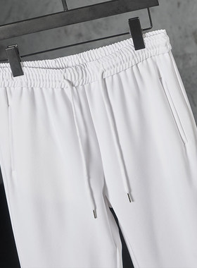 裤子男款秋季休闲九分裤新款百搭直筒小西裤男士九分阔腿运动裤潮