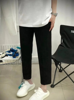 春秋款小西裤男网红九分修身直筒休闲西裤高级免烫垂感西装裤子潮