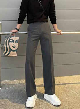 高级感炸街西裤男ins痞帅夏季薄款韩版休闲裤潮流显瘦直筒长裤子