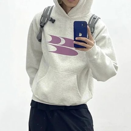 美式连帽卫衣男款潮牌秋冬加绒加厚重磅oversize宽松硬挺纯棉外套
