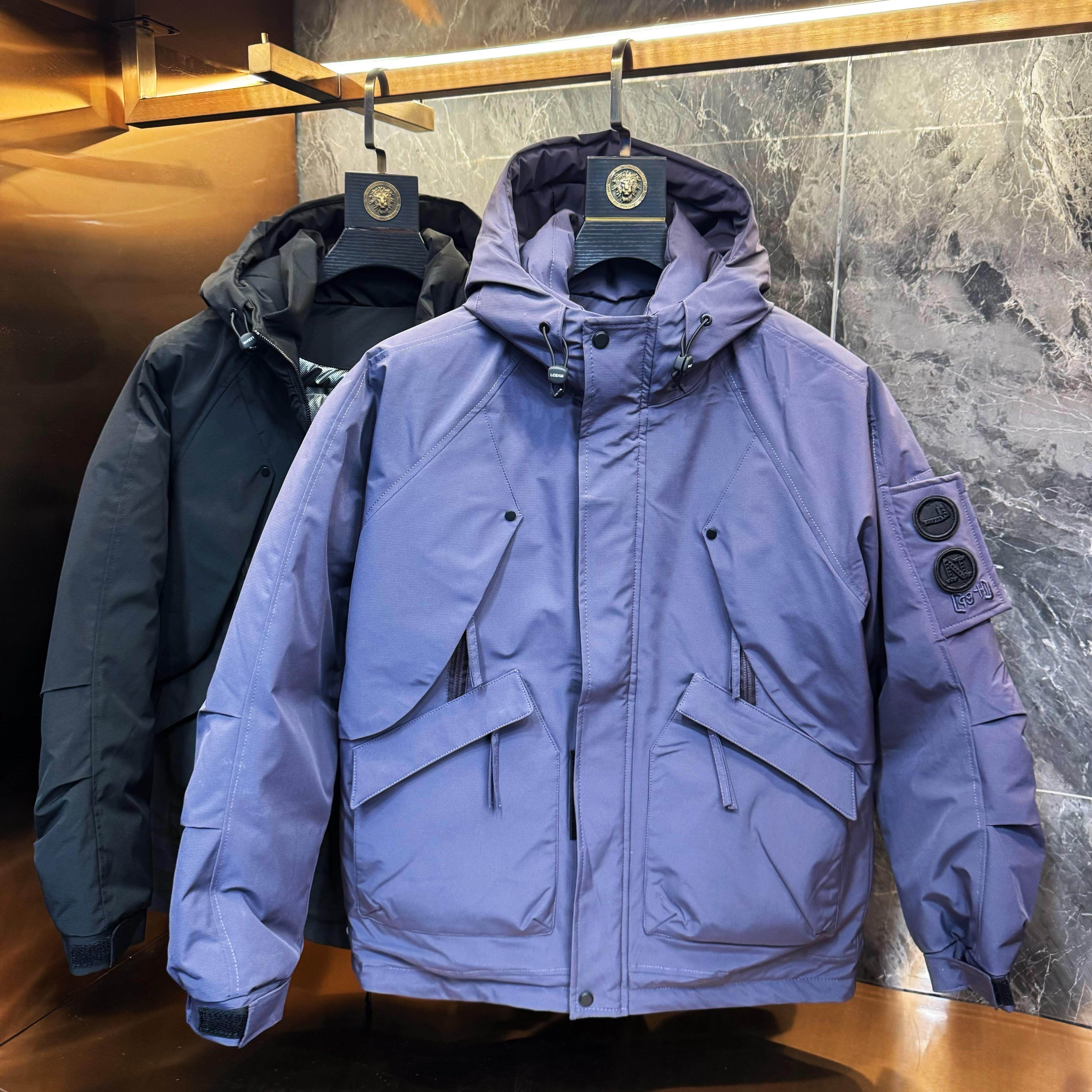 冬季新款男士羽绒服连帽工装外套