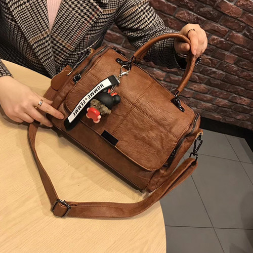 波士顿女包大包新款软皮单肩包