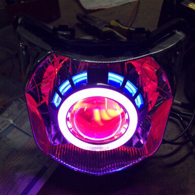雅马哈ZF125T欧洲霸王YP125 MT07 MT09大灯 改装氙气灯天使眼透镜