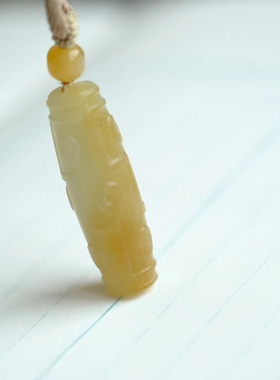 天然和田玉羊脂玉且末糖白天珠吊坠玉质温润干净过灯结构细腻