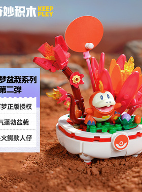 新款 奇妙积木K20241呆火鳄盆栽多肉组装模型儿童拼装玩具礼物