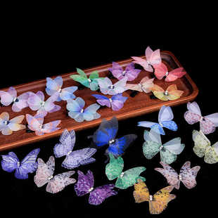 傅小菲  薄纱小蝴蝶水钻发夹多款装边夹古风汉服日常头饰