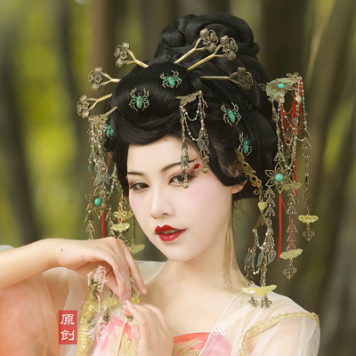 傅小菲 流苏发钗做旧暗黑风头饰蜘蛛妖精发饰套装【魑魅】