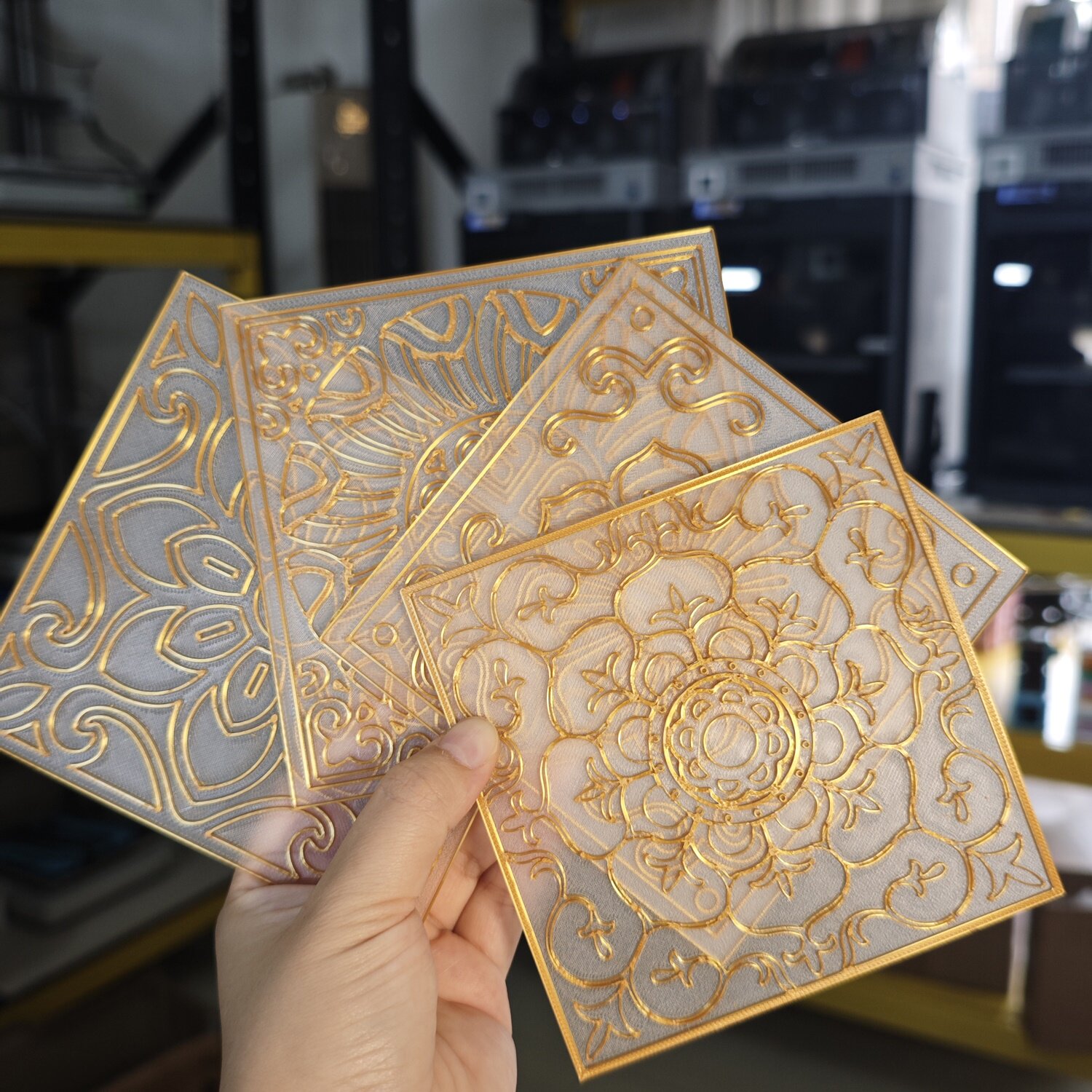 3d打印掐丝珐琅电子免掐丝原胚半成品非遗景泰蓝传统文化藻井定制