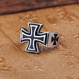 言承旭同款十字复古戒子 男士戒指 男霸气指环钛钢饰品刻字
