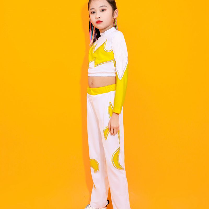 啦啦操服装女童长袖演出服